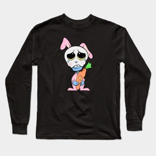 Cute Slluks character skulls is ready for carrot illustration Long Sleeve T-Shirt